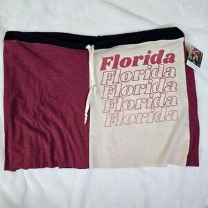 Upcycled‎ FSU garnet tan black skirt recycled tshirts One Size